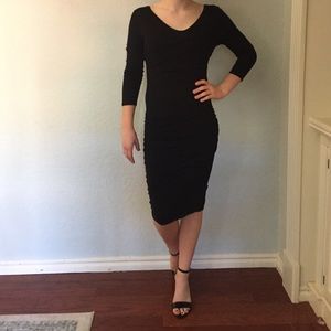 V Neck Ruched Dress