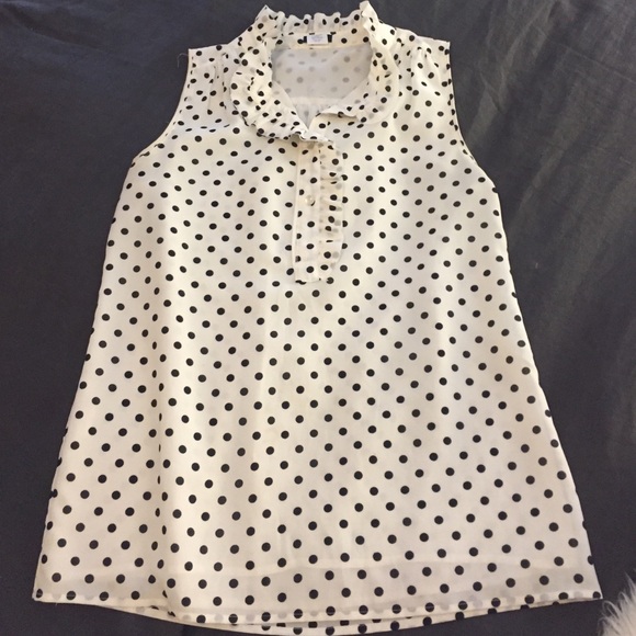 Jcrew polka dotted sleeveless blouse