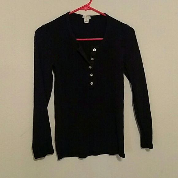 J. Crew black waffle tee