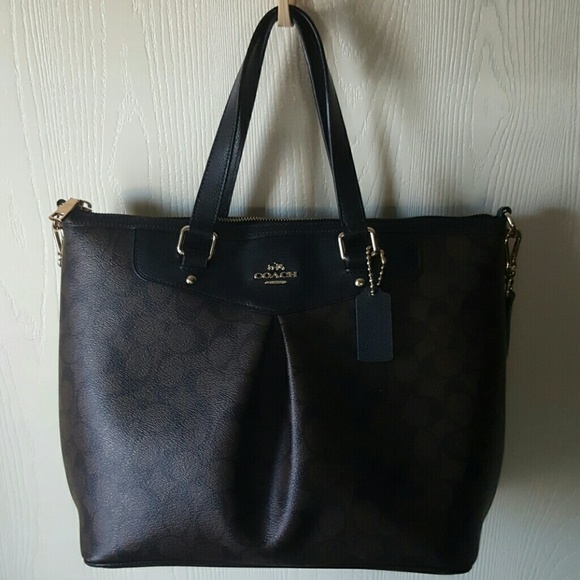 Coach Pleated Signature Satchel