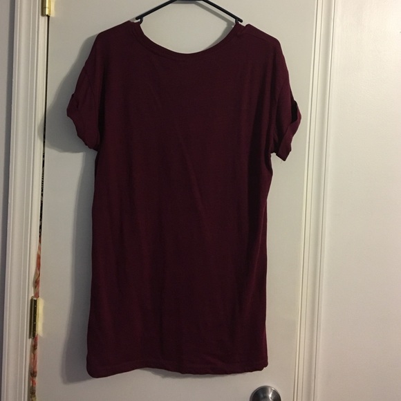 Burgundy T shirt dress