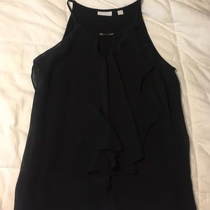 Black cami with silver neck accent