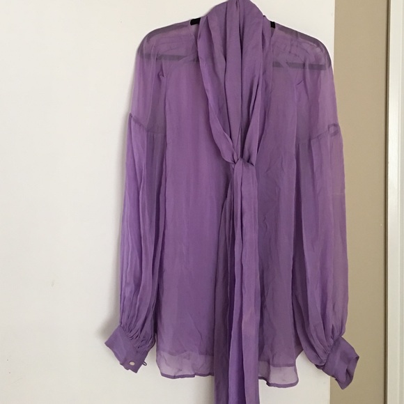 DRIES VAN NOTEN SILK SHEER TOP