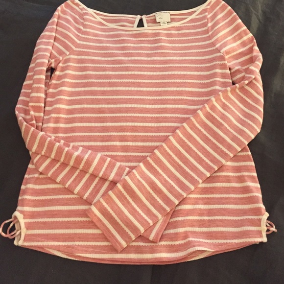 Anthropologie red and cream striped long sleeve