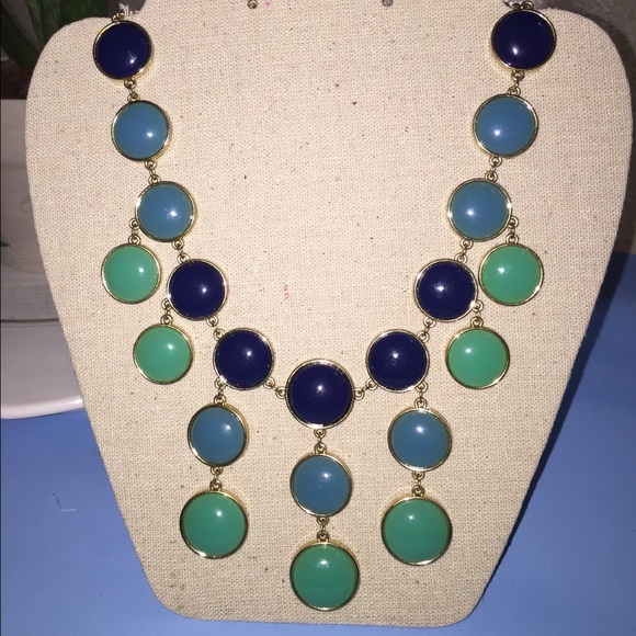 Banana Republic green and blue statement necklace