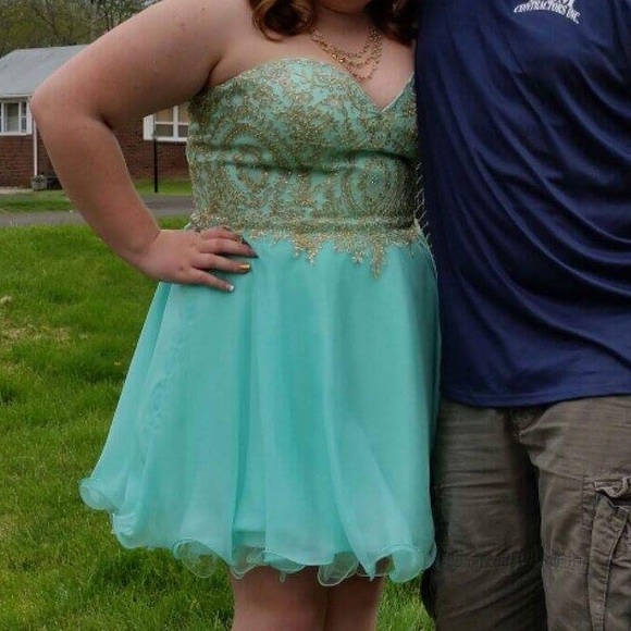 Clarisse teal prom dress
