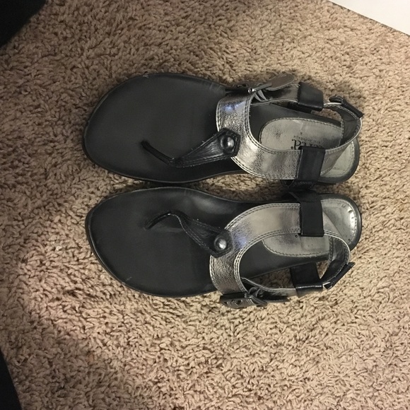 Black and silver sandals