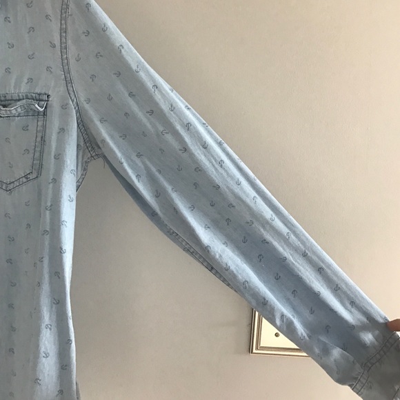 Old Navy anchor print button down ONLY WORN ONCE! - Picture 3 of 4