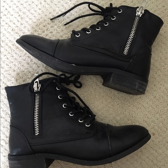 Black Ankle Combat Boots