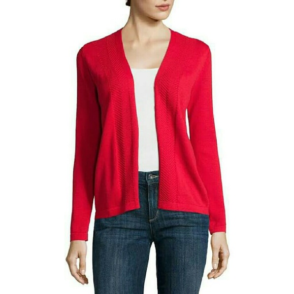 Liz Claiborne Long-Sleeve Open Cardigan