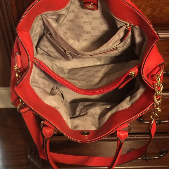 Authentic Michael Kors Coral Satchel! - image 3