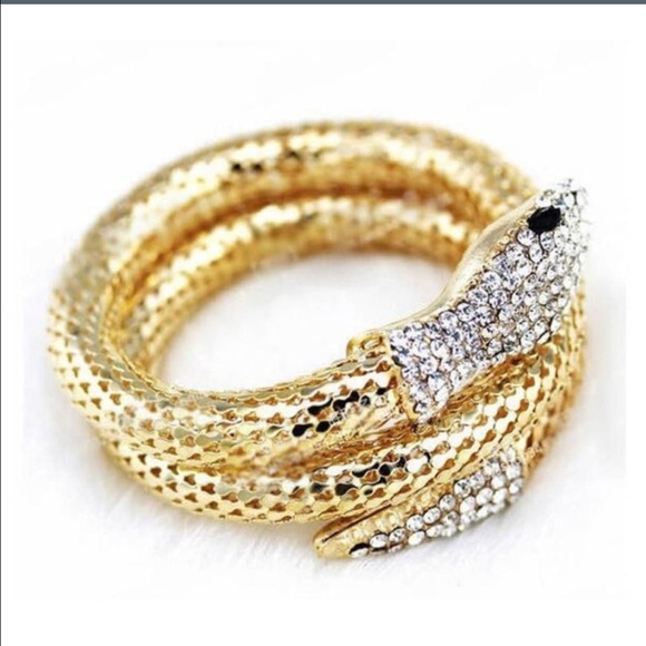 Stretch Snake Cuff  jewelry Bangle Bracelet Gold