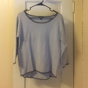 Express gray and white polka dot sweater