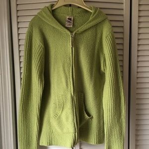 XL Apple Green stretchy fleece hooded jacket