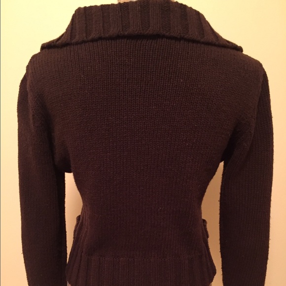 Brown Double-Breasted Button Sweater - Picture 2 of 3