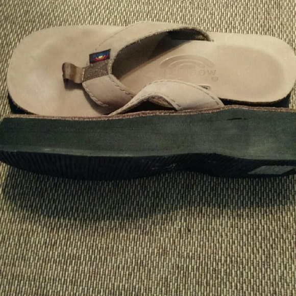 Rainbow flip flops