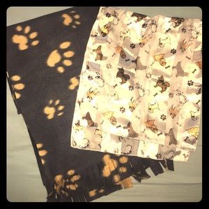 Set of 2 dog lover scarves