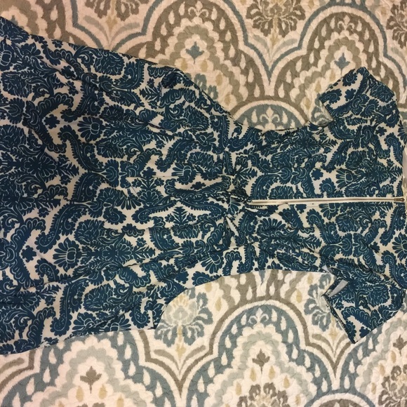 Teal Patterned Dress - Picture 2 of 2