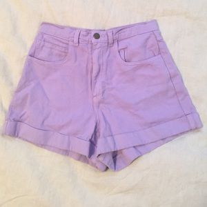 American Apparel Lilac High Waisted Shorts