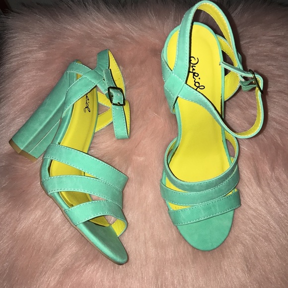 Seagreen Strappy Heels - Picture 2 of 3