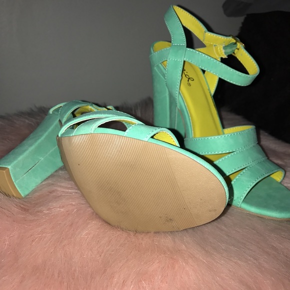 Seagreen Strappy Heels - Picture 3 of 3
