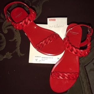 Givenchy Jelly Chain-Link Flat Sandal (RED)