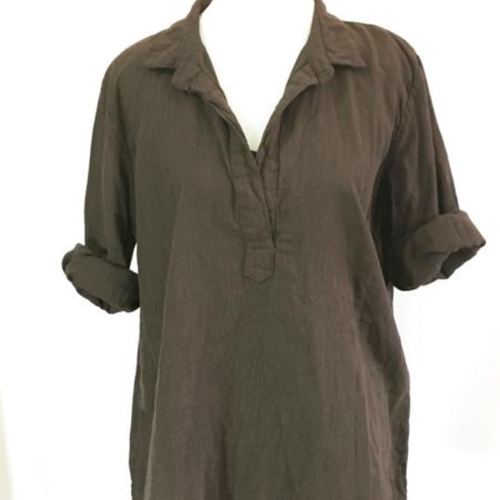 CP ShadesChambray Kendall Tunic - Dark Brown