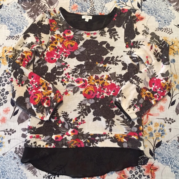 Weston Wear Sweater with sheer chiffon panel