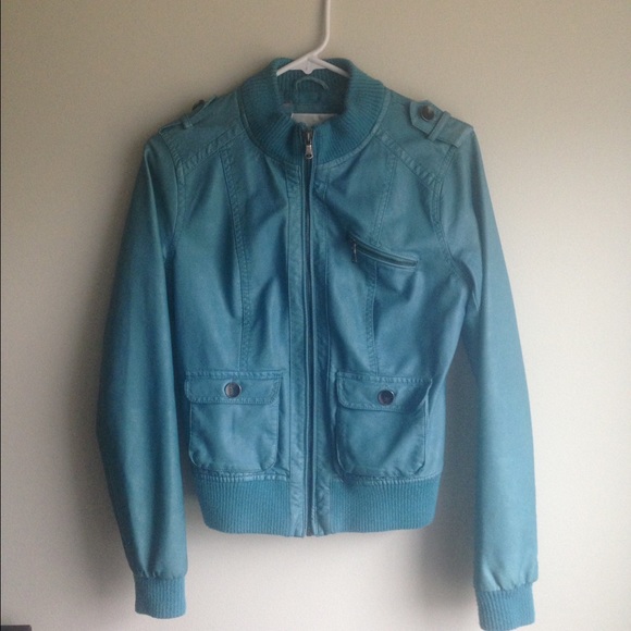 Leather bomber jacket