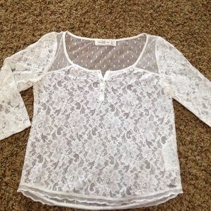 Abercrombie and Fitch 3/4 sleeve lace shirt