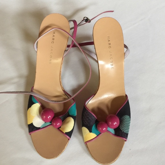Marc Jacobs Multi-color Beaded Cork Sandals - Picture 1 of 3