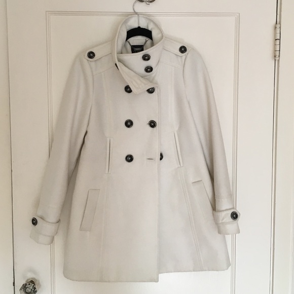 Zara white pea coat