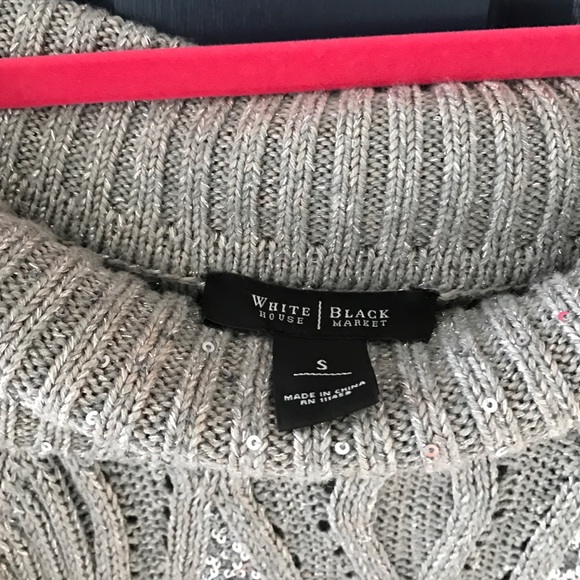 White House Black Market cowl neck sequin sweater - Picture 3 of 4