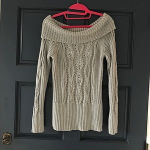 White House Black Market cowl neck sequin sweater