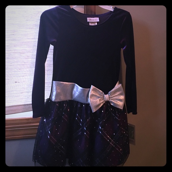 Girl's Party Dress, purple/silver