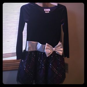 Girl's Party Dress, purple/silver
