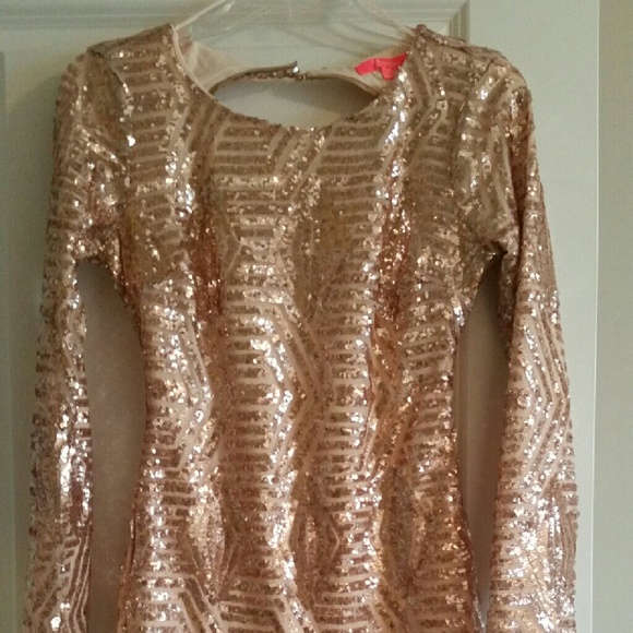 Gold sequin dress
