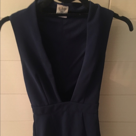 Navy blue deep v body con