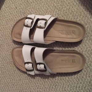 White Birkenstock Style Sandals