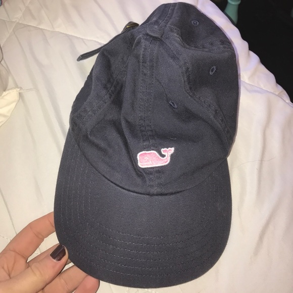 Vineyard Vines Navy Blue Hat with Pink Whale