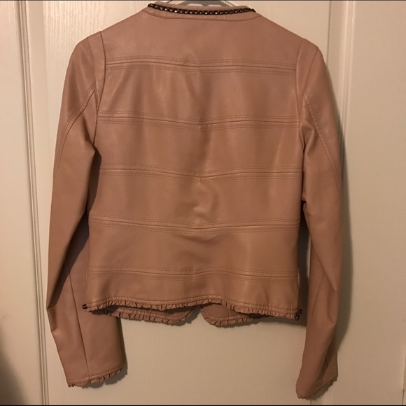 Peach pink Faux Leather jacket - Picture 3 of 7