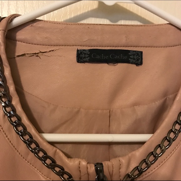 Peach pink Faux Leather jacket - Picture 4 of 7