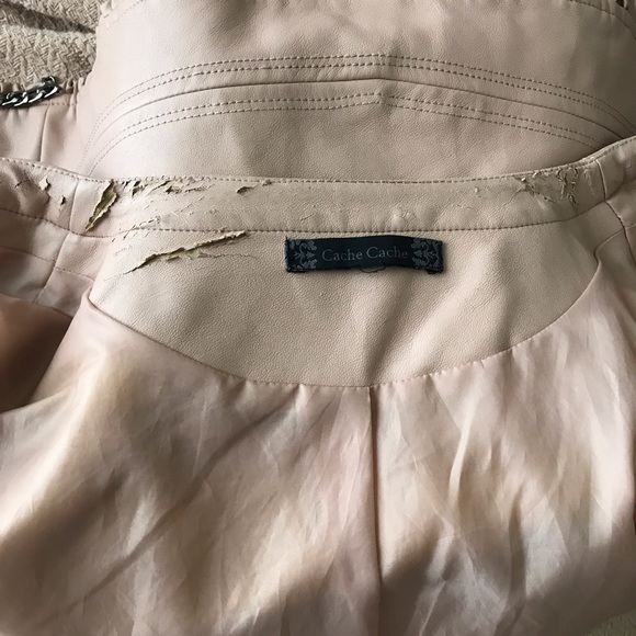 Peach pink Faux Leather jacket - Picture 5 of 7