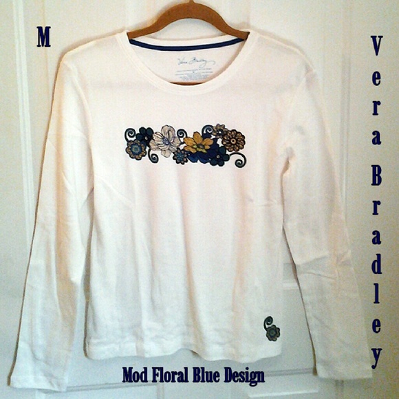 🌼New VB white LS tee ModFloral design🌼 - Picture 1 of 2