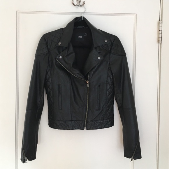 Asos black vegan leather jacket
