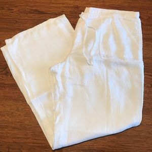 Victoria's Secret London Jean White Linen Pants 16