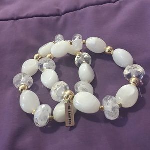 White and Gold Accent Bracelets