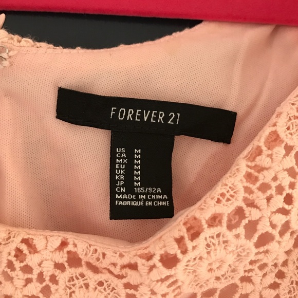 Forever 21 pink crochet dress. ONLY WORN ONCE! - Picture 2 of 4