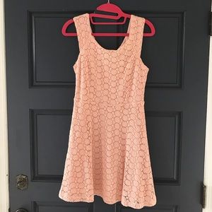 Forever 21 pink crochet dress. ONLY WORN ONCE!