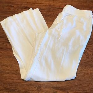Old Navy White Linen Pant Large